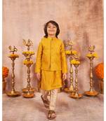 Thread Work Banglore Silk Jacket With Kurta Pajama