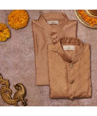 Zari Work Organza Jacket With Kurta Pajama 1