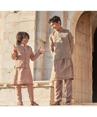 Zari Work Organza Jacket With Kurta Pajama 2