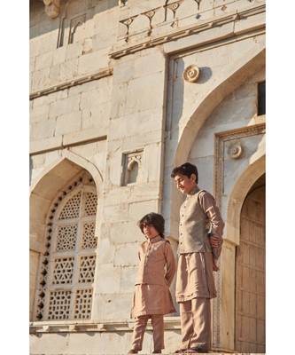 Zari Work Organza Jacket With Kurta Pajama 5
