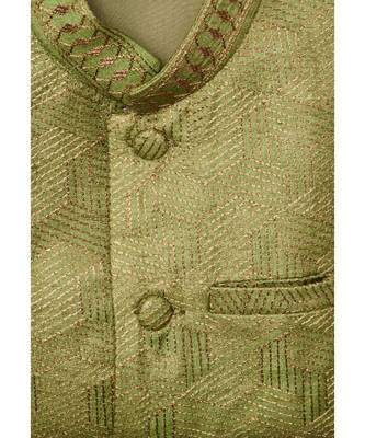 Thread Work Chanderi Jacket And Kurta Pajama Set 3