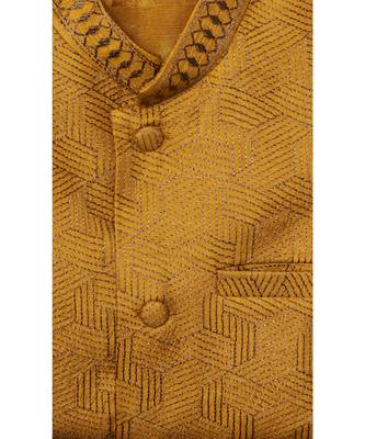 Thread Work Chanderi Jacket And Kurta Pajama Set 3