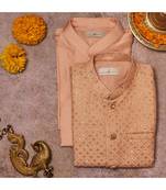 Embroidered Jacket With Thread And Sequins Work With Matching Kurta Pajama 