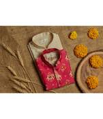 Chanderi Brocade Patola Print Jacket With Kurtha Pajjama