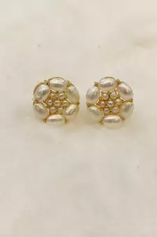White pearl earrings