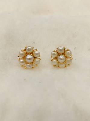 White pearl earrings 1