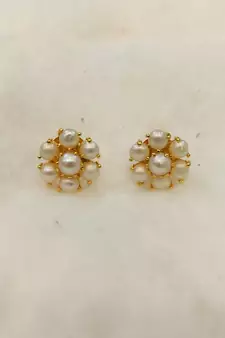 White pearl earrings
