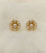 White pearl earrings