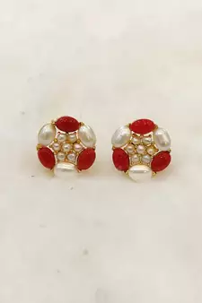 Red coral earrings