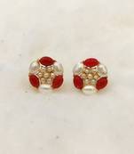 Red coral earrings