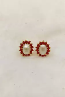 Red coral earrings
