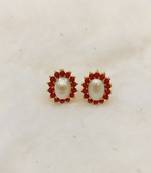 Red coral earrings
