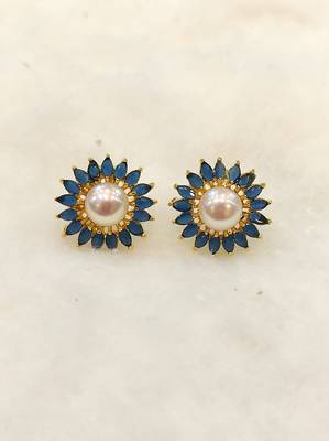 Blue pearl earrings 1