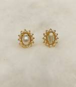 White pearl earrings