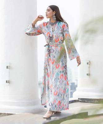 Payal Singhal Banaz Stone Printed Velvet Kaftan 1
