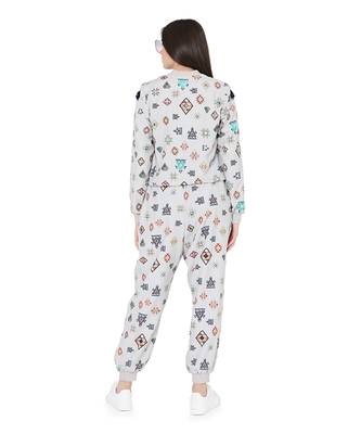 PS Pret by Payal Singhal Grey Colour Printed Art Crepe Jumpsuit 3