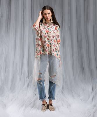 Payal Singhal Khaki Chidiya Print Kaftan Tunic 2