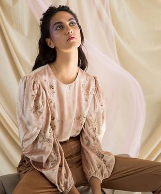Payal Singhal Thea Stone Velvet Top 2