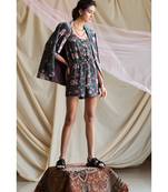 Payal Singhal Sara Pink Printed Georgette Bomber Jacket