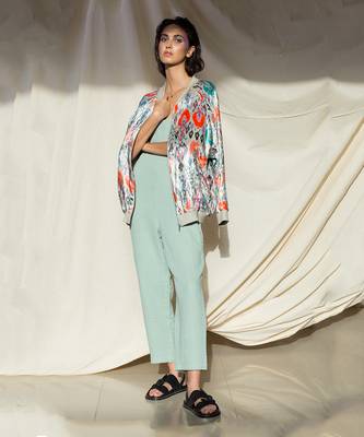 Payal Singhal Stone Printed Velvet Bomber Jacket 1