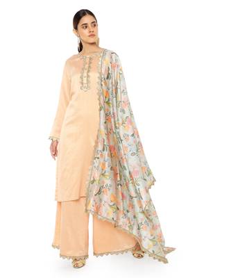 Payal Singhal Brown Printed Georgette Romper 1