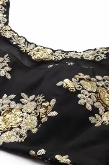 Stunning Black Sequins And Zari Embroidered Designer Heavy Work Lehenga Choli With Dupatta