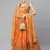 Orange Organza Golden Sequin Embroidered Lehenga Choli Set