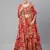 Provocative Red Zari And Sequins Embroidered Organza Semi Stitched Roses Printed Floral Lehenga