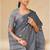 Grey woven linen saree with blouse