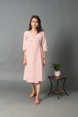 Beige embroidered cotton party-wear-kurtis 1