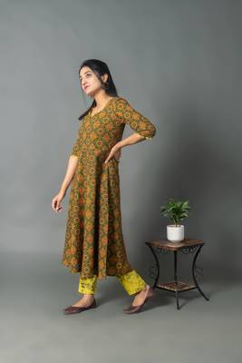 Green printed cotton cotton-kurtis 2
