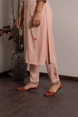 Peach embroidered rayon ethnic-kurtis 3