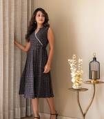 Black printed cotton party-wear-kurtis