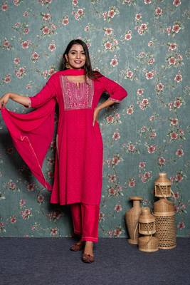Pink embroidered silk ethnic-kurtis 1