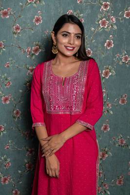 Pink embroidered silk ethnic-kurtis 3