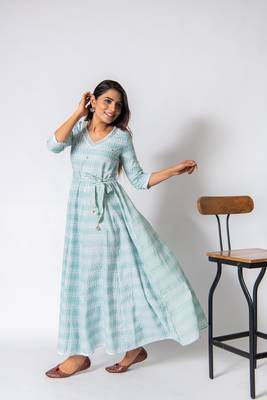 Green embroidered cotton ethnic-kurtis 2