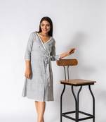 Grey embroidered cotton party-wear-kurtis