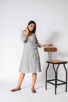 Grey embroidered cotton party-wear-kurtis 2