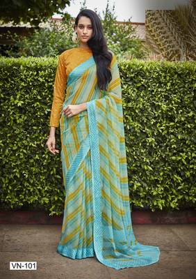 Beautiful Chiffon Laheriya Saree 1