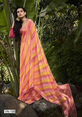 Beautiful Chiffon Laheriya Saree 1