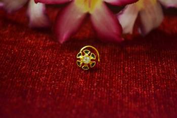 Yellow Meenakari multi diamond designer sizzling nosering or nose pin 3