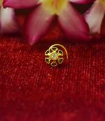 Yellow Designer Meenakari Work Gold Plated Multi diamond nosering or nose pin
