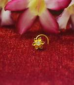 Yellow Designer Meenakari Work Gold Plated Multi diamond nosering or nose pin