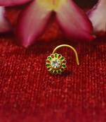 Green premium multi diamond designer sizzling nosering or nose pin