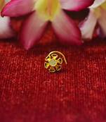 Yellow designer gold plated multi diamond meenakari work nosering or nose pin
