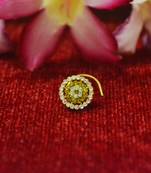 Green Premium multi diamond designer sizzling nosering or nose pin