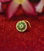 Green premium multi diamond designer sizzling nosering or nose pin