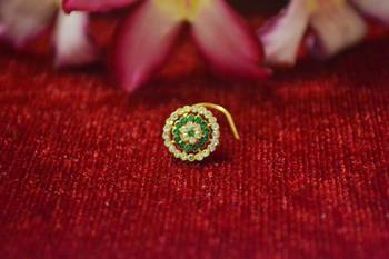 Green premium multi diamond designer sizzling nosering or nose pin 2