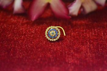 Blue premium multi diamond designer sizzling nosering or nose pin 1