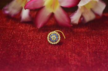 Blue premium multi diamond designer sizzling nosering or nose pin 2